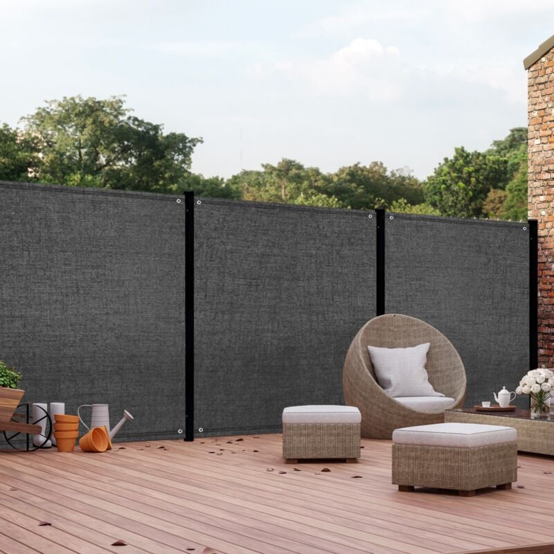 foto del prodotto idmarket rete ombreggiante 1,8x10m, telo rotolo per recinzione giardino 400g m , girgio