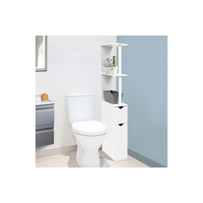 foto del prodotto idmarket scaffalatura per toilette in legno bianco con 2 ante bianche willy