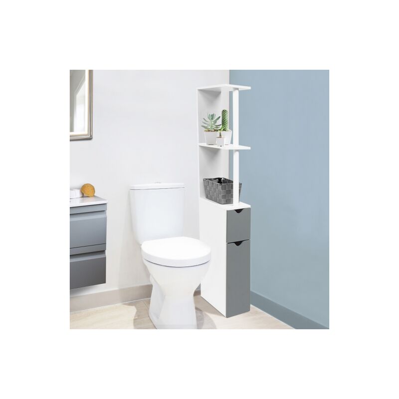 foto del prodotto idmarket scaffalatura per toilette willy a 2 ante grigie