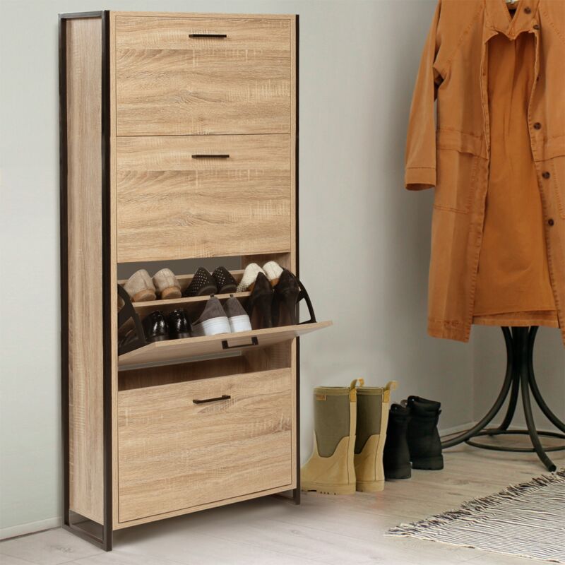 foto del prodotto idmarket scarpiera luis 4 ante design industriale