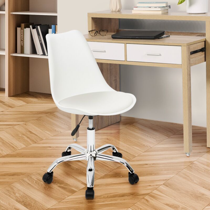 foto del prodotto idmarket sedie da scrivania scandinavo bianco con rotelle sara