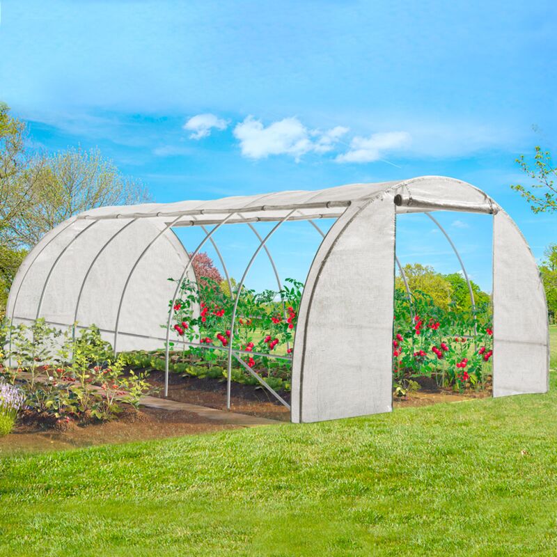 foto del prodotto idmarket serra a tunnel per orto 4 stagioni 18m bianco crim e 6x3m