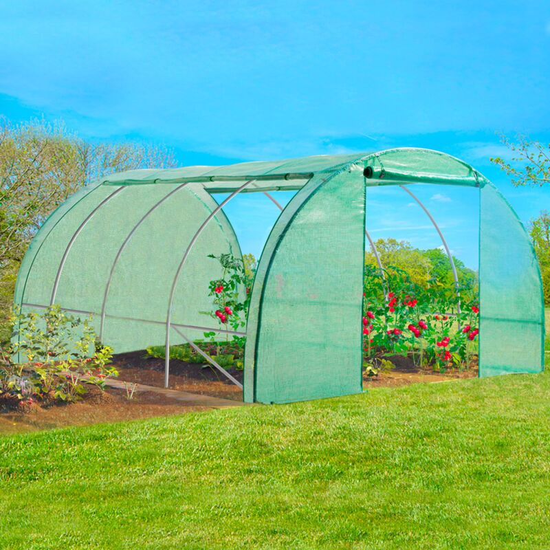 foto del prodotto idmarket serra tunnel di giardinario 12m verde 4 stagioni zebra 4x3m
