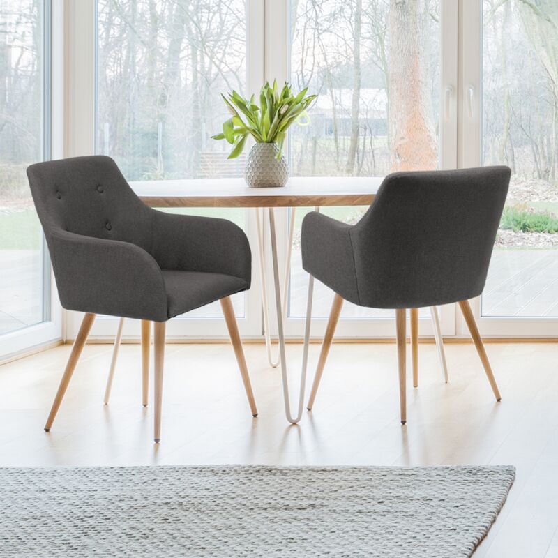 foto del prodotto idmarket set di 2 poltrone grigio antracite dania