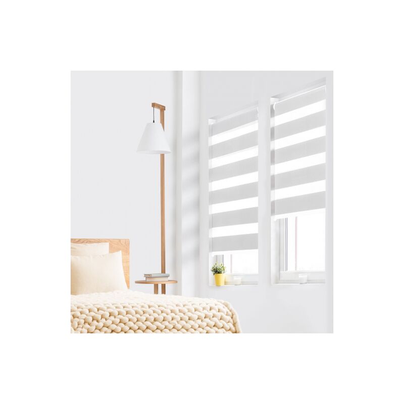 foto del prodotto idmarket set di 2 tende a rullo, giorno e notte, 45x170 cm, bianco