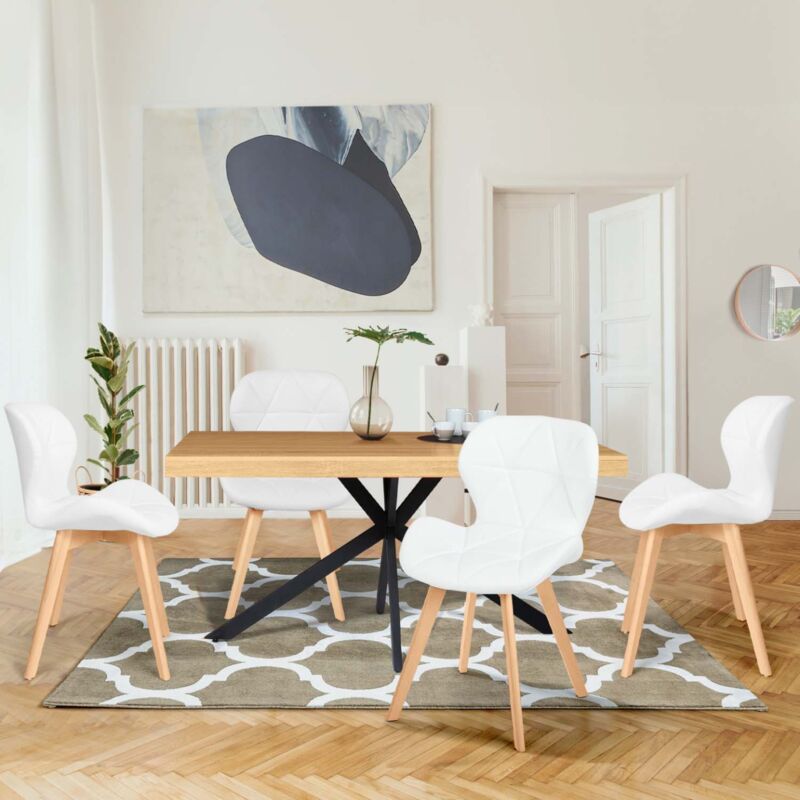 foto del prodotto idmarket set di 4 sedie da pranzo bianco robine