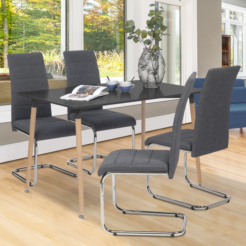 foto del prodotto idmarket set di 4 sedie da pranzo in tessuto grigio antracite mia