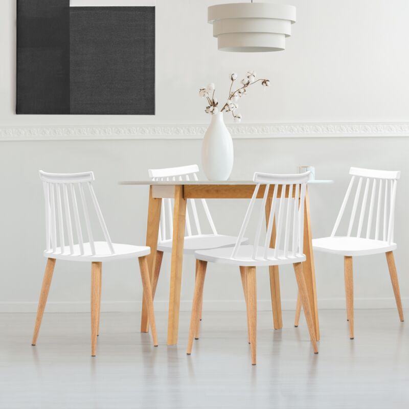 foto del prodotto idmarket set di 4 sedie da pranzo lily bianche