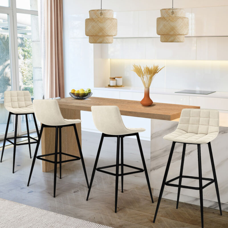 foto del prodotto idmarket set di 4 sgabelli da bar mady beige