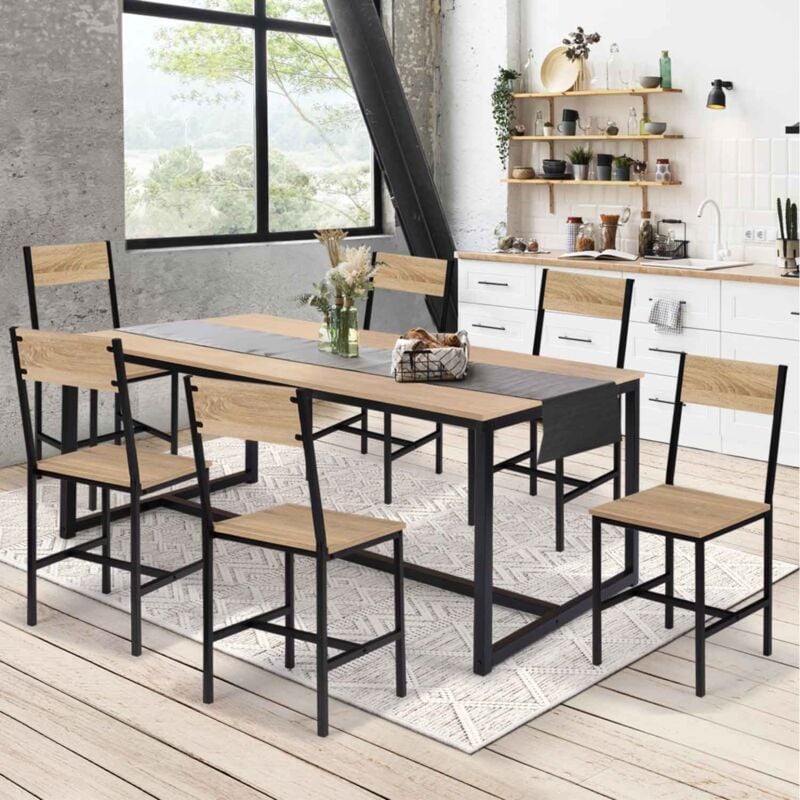 foto del prodotto idmarket set di 6 sedie da cucina di design industriale detroit