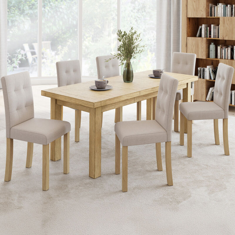 foto del prodotto idmarket set di 6 sedie da pranzo imbottite polga beige