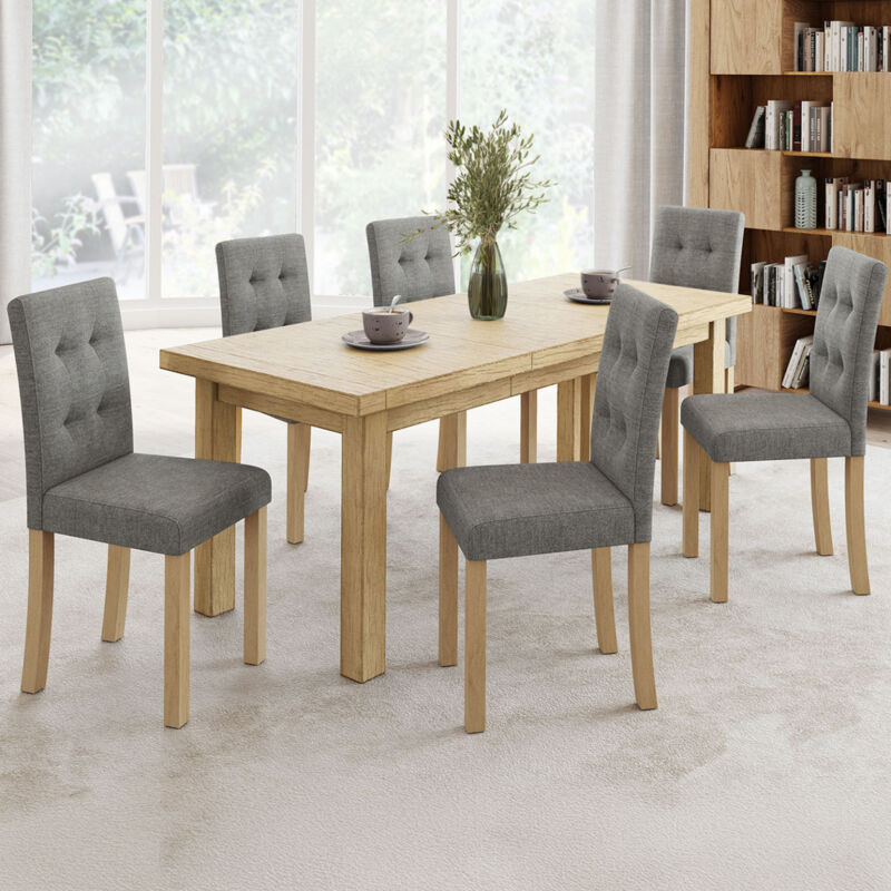 foto del prodotto idmarket set di 6 sedie da pranzo imbottite polga grigie