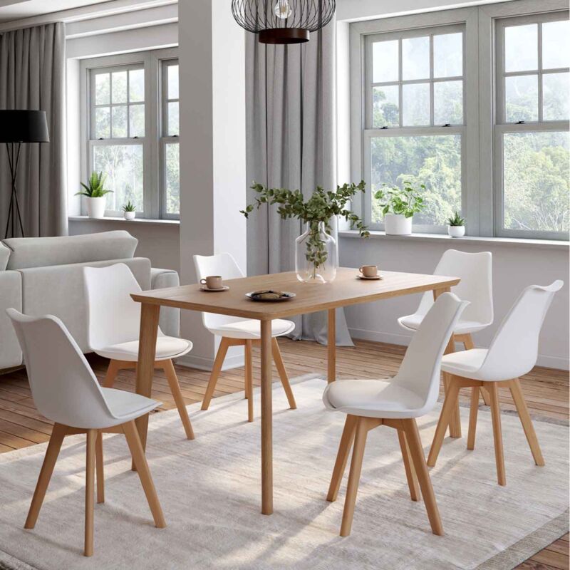 foto del prodotto idmarket set di 6 sedie sara bianche per sala da pranzo