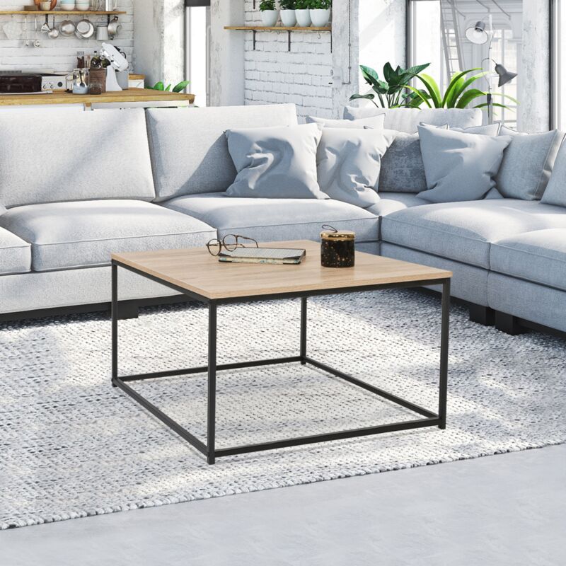 foto del prodotto idmarket tavolino quadrato 70 cm design industriale detroit