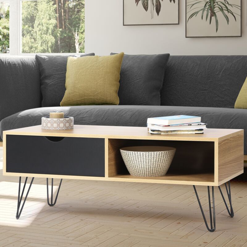 foto del prodotto idmarket tavolino vintage noemi con base a spillo