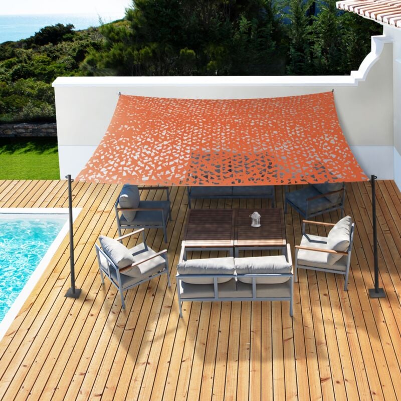 foto del prodotto idmarket velo rettangolare con disegno mimetico 4x6 m terracotta