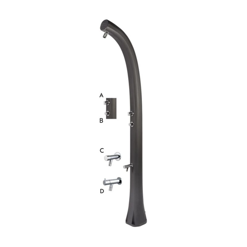 foto del prodotto idral colonna doccia solare con miscelatore monocomando e rubinetto lavapiedi manuale 09261 plastica phd
