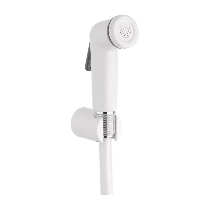 foto del prodotto idral doccetta igienica in plastica bianca con supporto murale igienica serie easy 09024 d bianco plastica