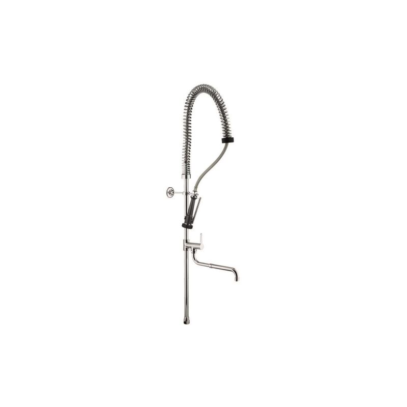 foto del prodotto idral gruppo doccia prelavaggio stoviglie h1200mm con rubinetto a met tubo.per installazione su rubinetti o miscelatori 09420 cromato ottone