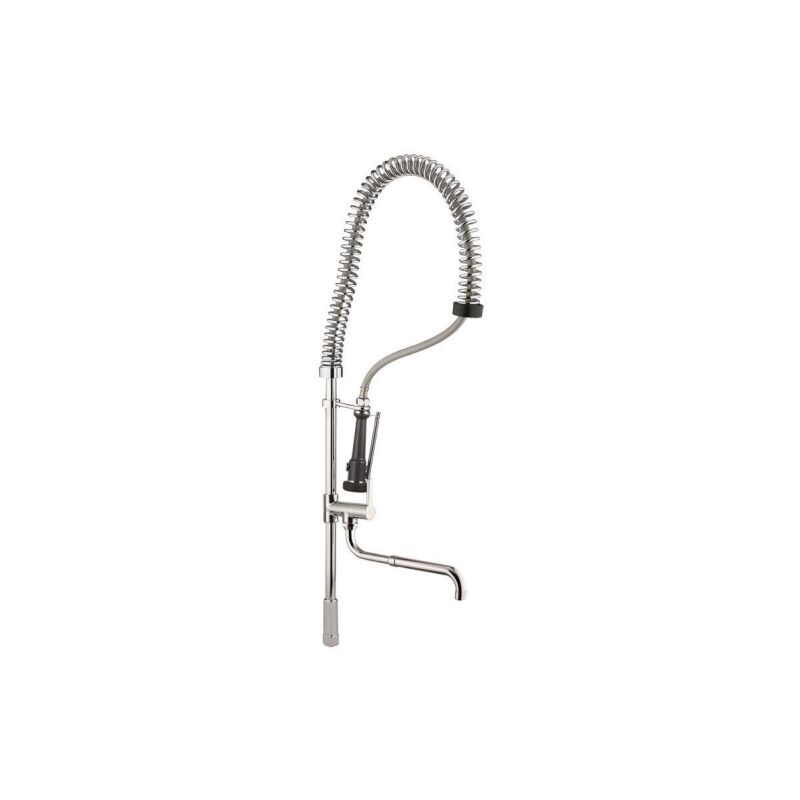 foto del prodotto idral gruppo doccia prelavaggio stoviglie h900mm con rubinetto a met tubo.per installazione su rubinetti o miscelatori 09425 cromato ottone