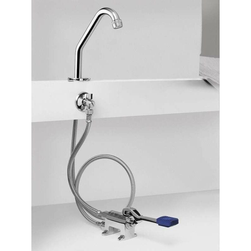 foto del prodotto idral kit di installazione completo di rubinetto a pedale kfl61 24 cromo