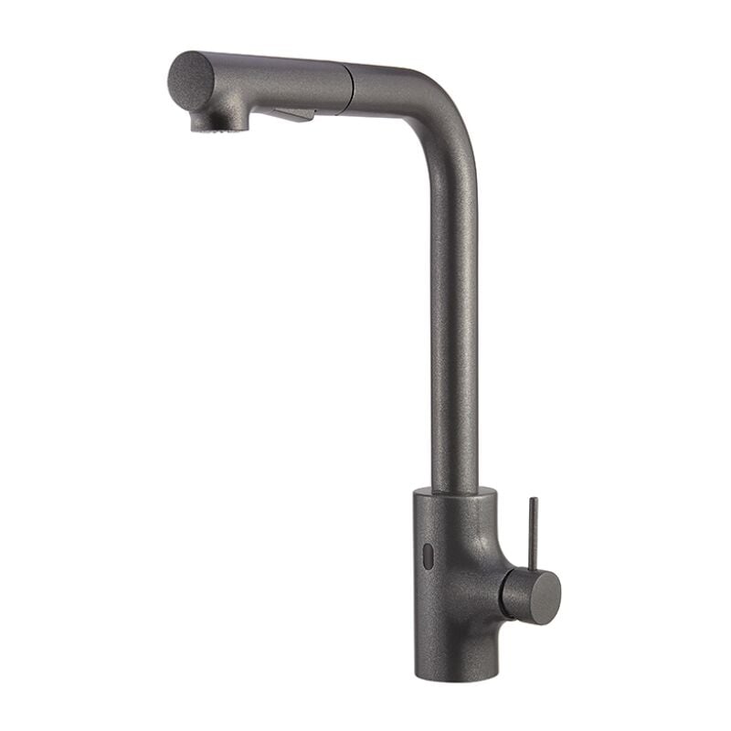 foto del prodotto idral miscelatore elettronico cucina con by pass manuale,doccetta estraibile,a batteria serie lk01 i55d0 12000 ottone nero opaco