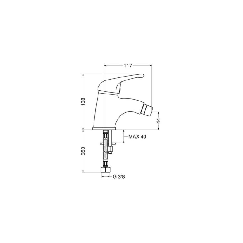 foto del prodotto idral miscelatore monocomando per bidet 02477 cromato ottone