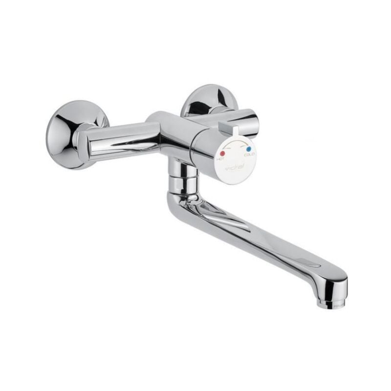 foto del prodotto idral miscelatore termostatico temporizzato per lavabo lavello con bocca erogazione girevole 200mm serie 908 908.35 cromato ottone