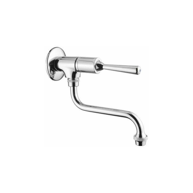 foto del prodotto idral rubinetto lavabo a parete temporizzato con leva antisvitamento classic 08016a cromo