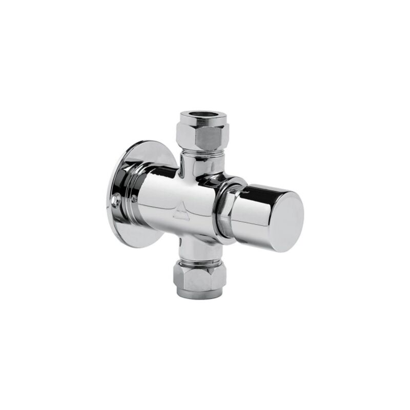 foto del prodotto idral rubinetto temporizzato 25 sec per doccia con pulsante antibloccaggio serie modern 08530 e 30f cromato ottone