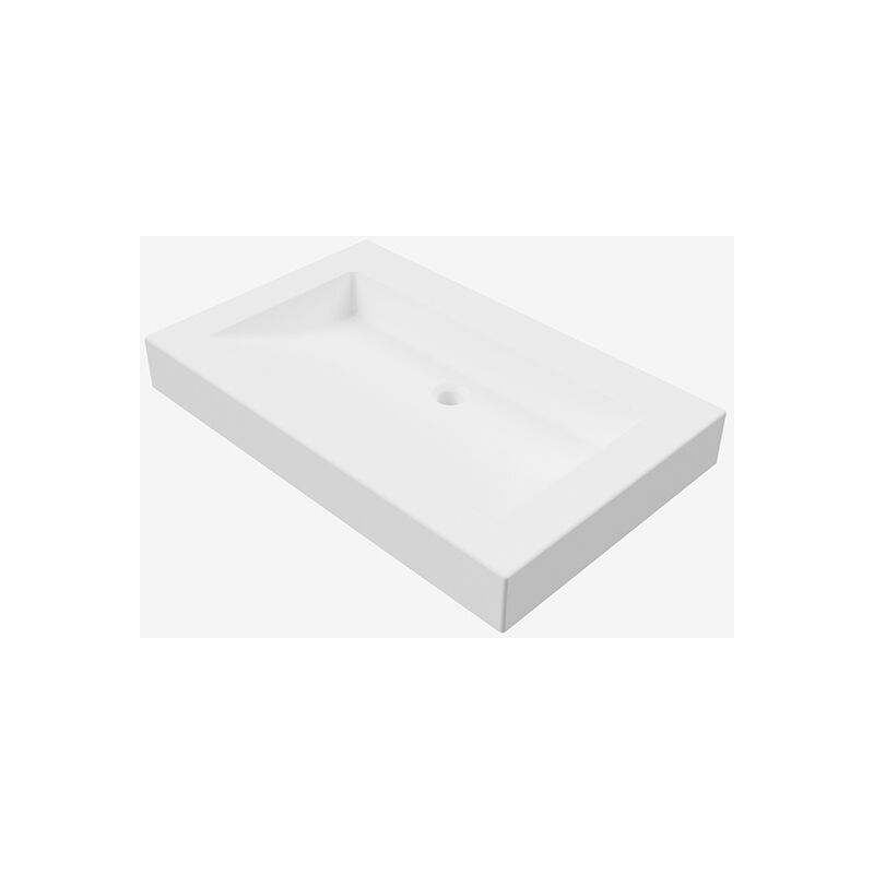 foto del prodotto idral top bagno con lavabo a scivolo integrato in solid surface, finitura bianco opaco