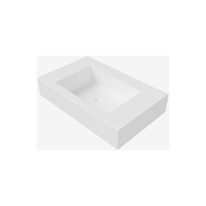 foto del prodotto idral top bagno con lavabo rettangolare integrato in solid surface, finitura bianco opaco