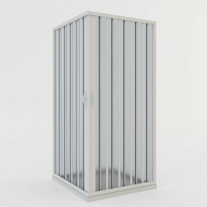 foto del prodotto idralite box cabina doccia a soffietto in pvc cm h 185 con apertura centrale mod. aster 80x80 cm
