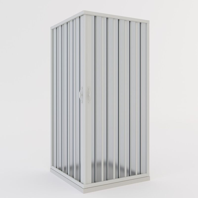 foto del prodotto idralite box cabina doccia a soffietto in pvc cm h 185 con apertura centrale mod. aster 90x90 cm