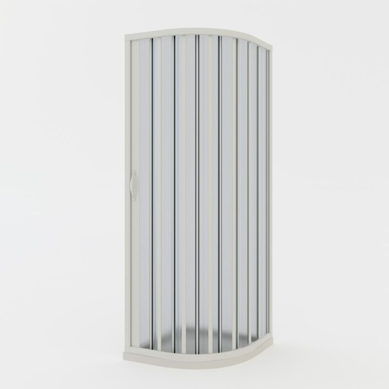 foto del prodotto idralite box cabina doccia semicircolare a soffietto in pvc h 185 mod. loto con apertura laterale 90x90 cm