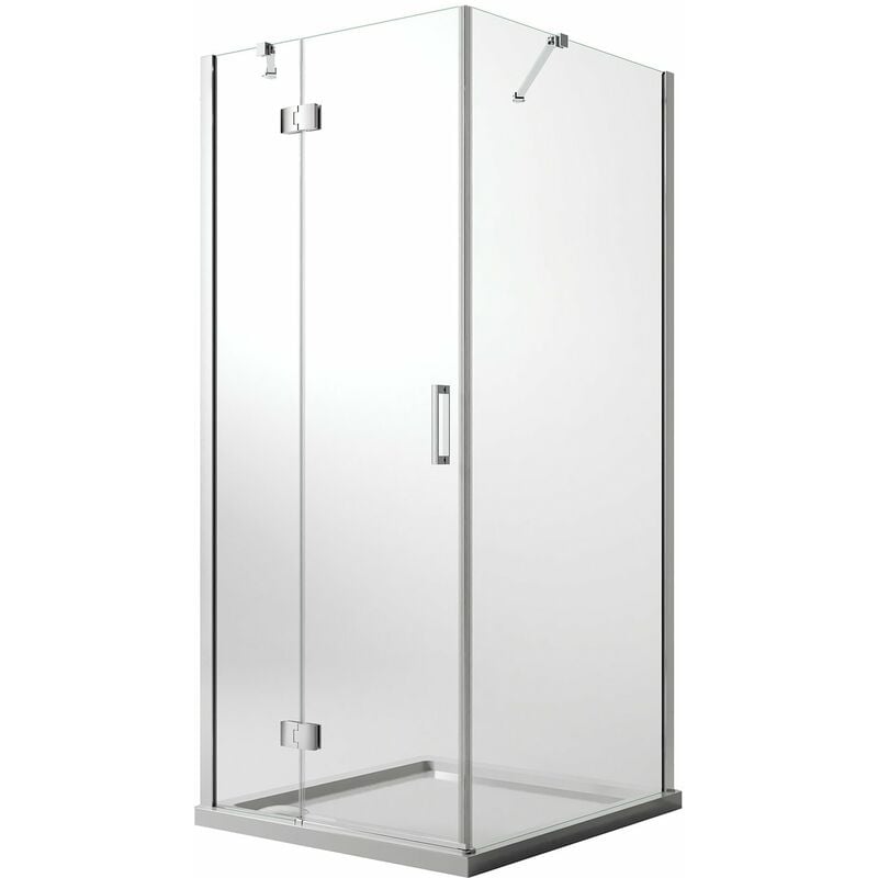 immagine 0 del prodotto idralite box doccia battente vetro trasparente con easyclean h 190 mod. flip anta fisso 120x30 cm