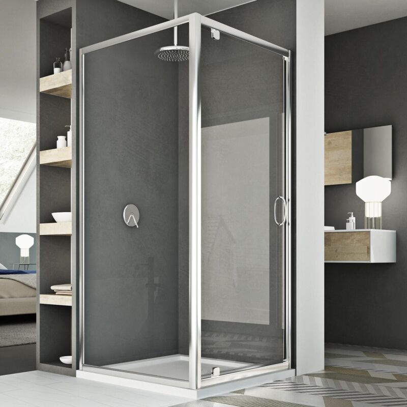 foto del prodotto idralite box doccia battente vetro trasparente h 185 mod. sintesi duo 1 anta 70x100 ap. 100 cm rettangolare