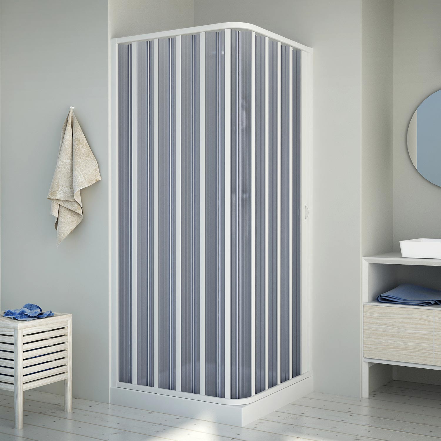 foto del prodotto idralite box doccia pvc a soffietto h 185 mod. energy laterale 90x100 cm