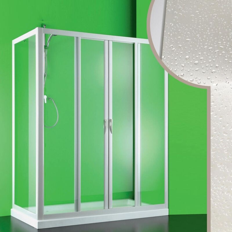 foto del prodotto idralite box doccia rettangolare scorrevole apertura centrale in acrilico h 190 cm mod. mercurio 2 80x120 cm