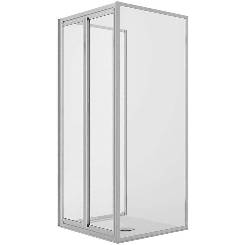 foto del prodotto idralite box doccia saloon 3 lati vetro trasparente h 185 mod. clint 70x90x70 cm ap. 90