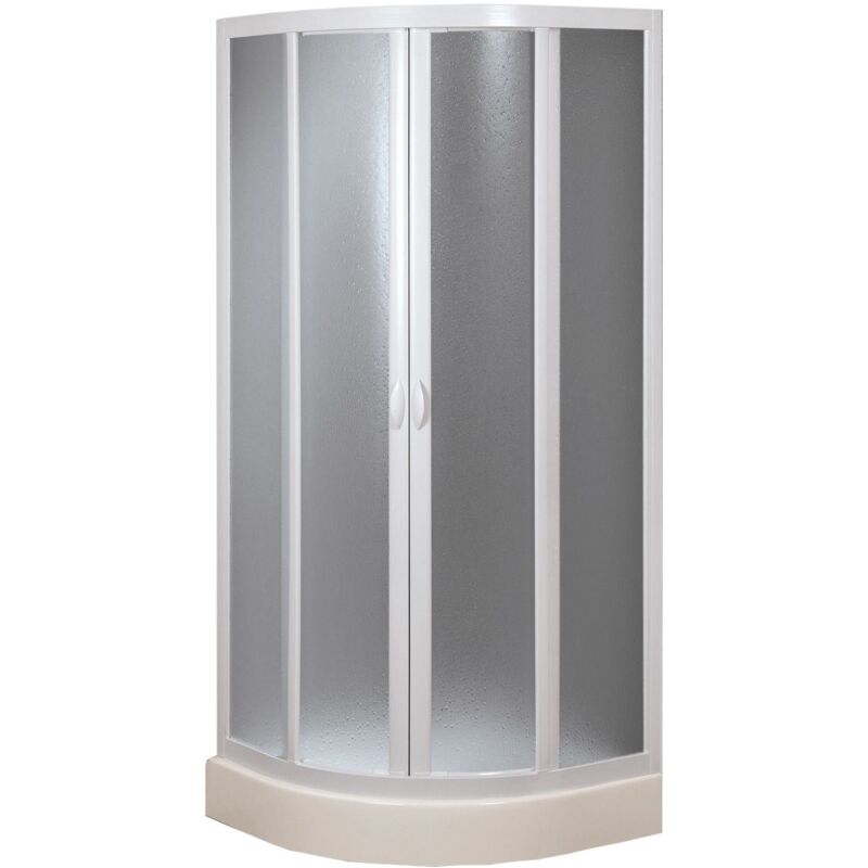 foto del prodotto idralite box doccia semicircolare in acrilico h 190 cm mod. marte 80x80 cm apertura scorrevole