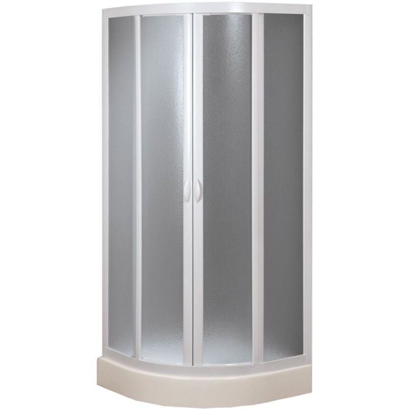 foto del prodotto idralite box doccia semicircolare in acrilico h 190 cm mod. marte 90x90 cm apertura scorrevole