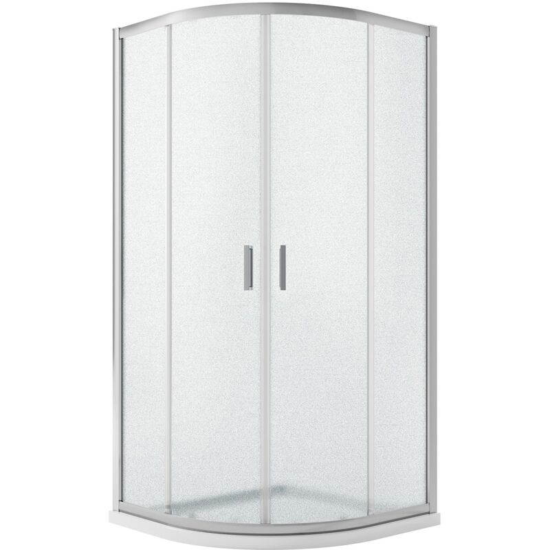 foto del prodotto idralite box doccia semicircolare vetro stampato h 185 mod. ready 80x80 cm
