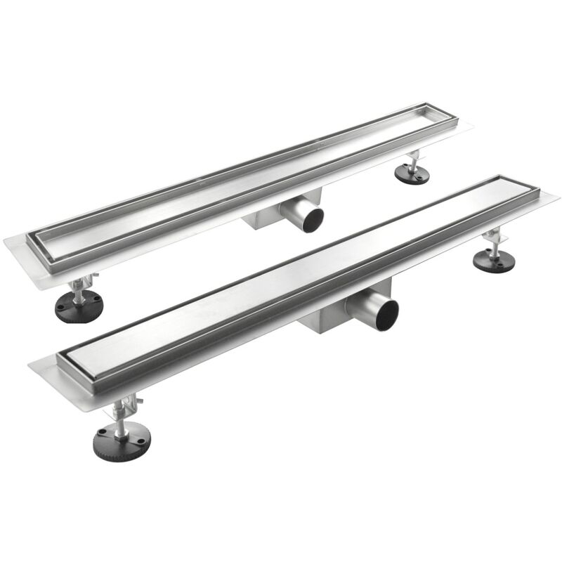 foto del prodotto idralite canalina di scarico a pavimento in acciaio inox regolabile mod. style 120x7 cm