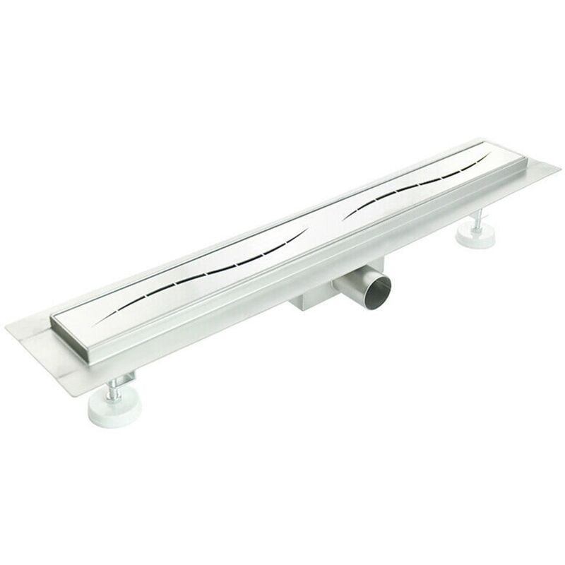 foto del prodotto idralite canalina doccia di scarico a pavimento acciaio inox mod. onda 60 cm