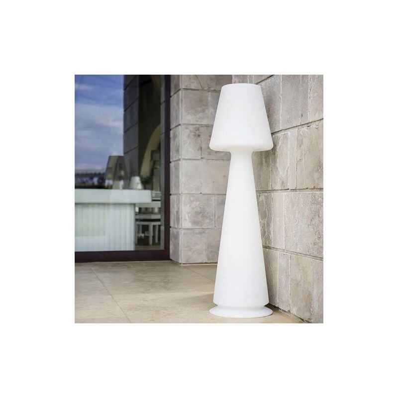 foto del prodotto idralite lampada da terra design in polietilene bianco per