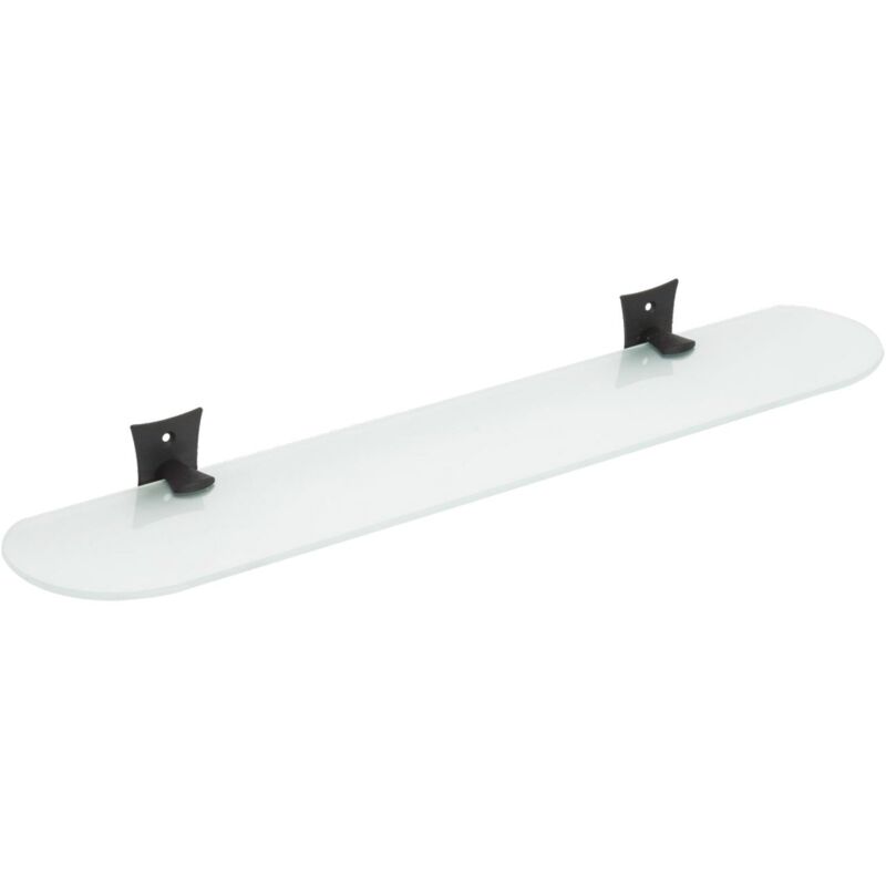 foto del prodotto idralite mensola bagno rettangolare 56 cm vetro satinato e acciaio antracite mod. rebecca