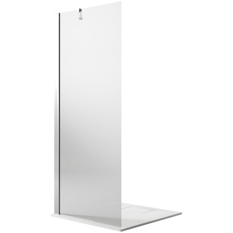 foto del prodotto idralite parete doccia vetro trasparente con trattamento anticalcare h 190 mod. walk in flip 66 cm