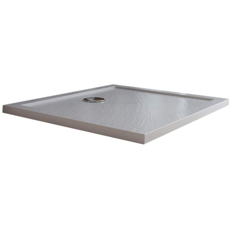 foto del prodotto idralite piatto doccia bordato effetto pietra bianco in acrilico mod. flower 90x120x4 cm rettangolare
