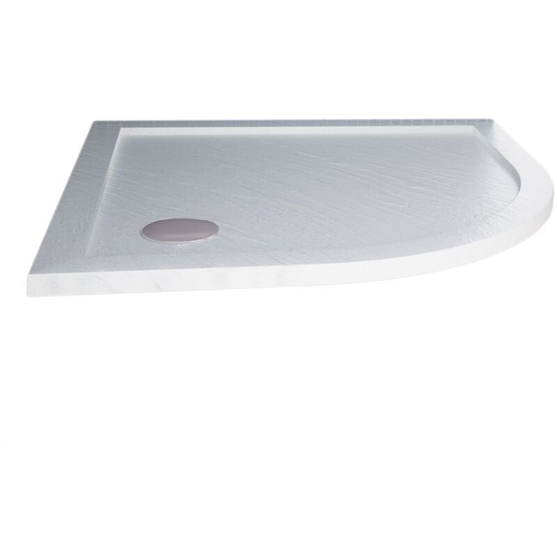 foto del prodotto idralite piatto doccia bordato effetto pietra bianco in acrilico mod. flower 90x90x4 cm semicircolare
